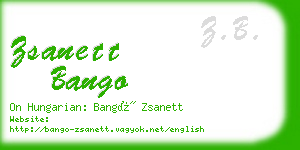 zsanett bango business card