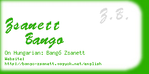 zsanett bango business card